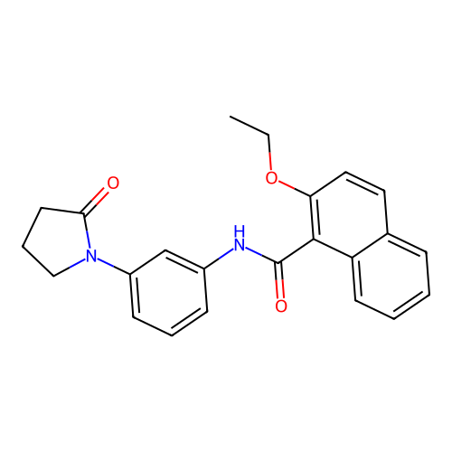 2-ethoxy-N-[3-(2-oxopyrrolidin-1-yl)phenyl]naphthalene-1-carboxamide structure