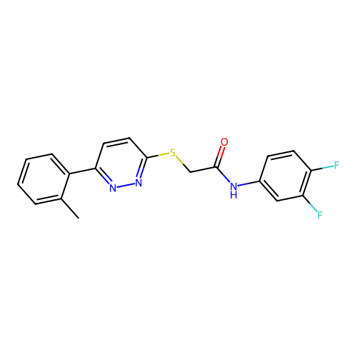 N-(3,4-difluorophenyl)-2-((6-(o-tolyl)pyridazin-3-yl)thio)acetamide structure