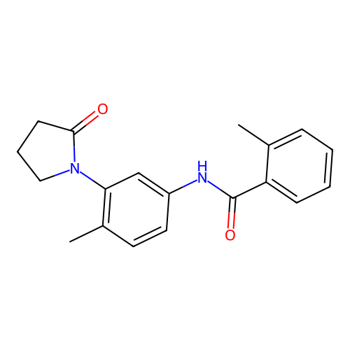 2-methyl-N-[4-methyl-3-(2-oxopyrrolidin-1-yl)phenyl]benzamide structure