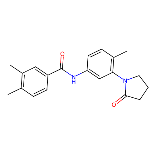 3,4-dimethyl-N-[4-methyl-3-(2-oxopyrrolidin-1-yl)phenyl]benzamide structure