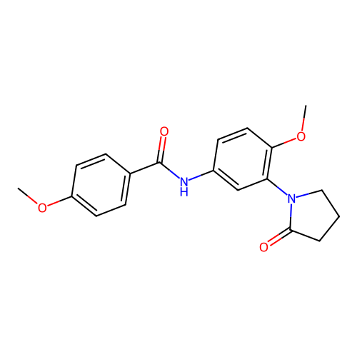 4-methoxy-N-[4-methoxy-3-(2-oxopyrrolidin-1-yl)phenyl]benzamide structure