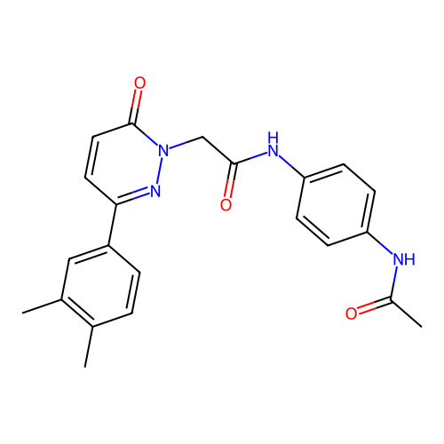 N-(4-acetamidophenyl)-2-[3-(3,4-dimethylphenyl)-6-oxopyridazin-1-yl]acetamide structure
