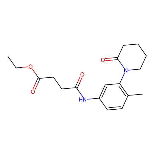Ethyl 4-((4-methyl-3-(2-oxopiperidin-1-yl)phenyl)amino)-4-oxobutanoate structure