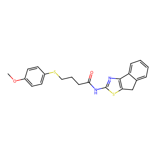N-(4H-indeno[1,2-d][1,3]thiazol-2-yl)-4-(4-methoxyphenyl)sulfanylbutanamide structure