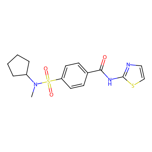 4-[cyclopentyl(methyl)sulfamoyl]-N-(1,3-thiazol-2-yl)benzamide structure