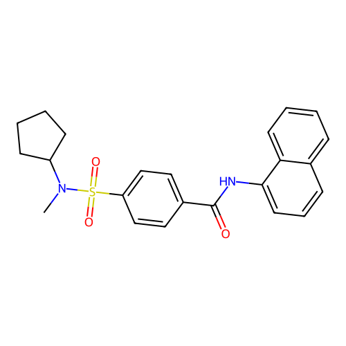4-[cyclopentyl(methyl)sulfamoyl]-N-naphthalen-1-ylbenzamide structure