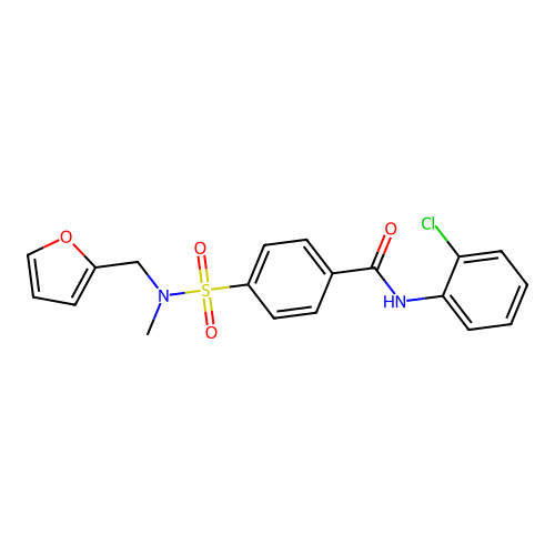 N-(2-chlorophenyl)-4-[furan-2-ylmethyl(methyl)sulfamoyl]benzamide structure
