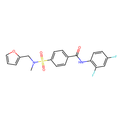 N-(2,4-difluorophenyl)-4-[furan-2-ylmethyl(methyl)sulfamoyl]benzamide structure