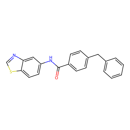 N-(1,3-benzothiazol-5-yl)-4-benzylbenzamide structure