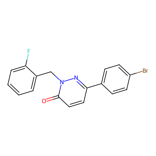 6-(4-bromophenyl)-2-(2-fluorobenzyl)pyridazin-3(2H)-one structure