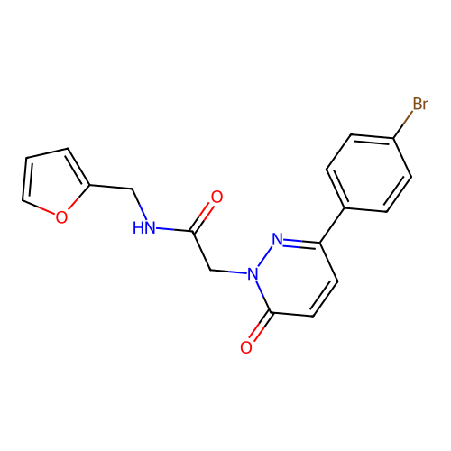 2-(3-(4-bromophenyl)-6-oxopyridazin-1(6H)-yl)-N-(furan-2-ylmethyl)acetamide structure