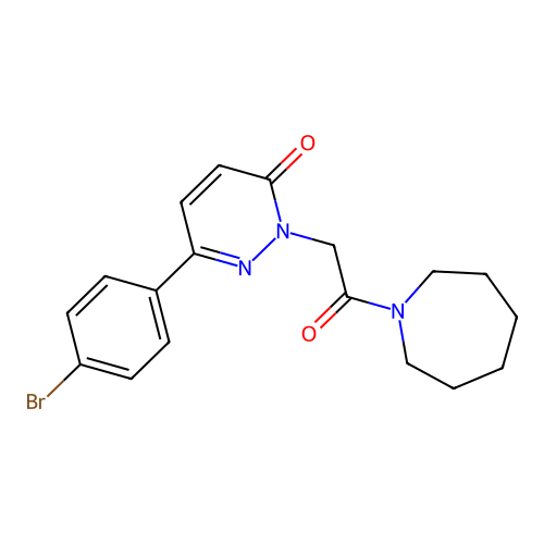 2-[2-(1-azepanyl)-2-oxoethyl]-6-(4-bromophenyl)-3(2H)-pyridazinone structure