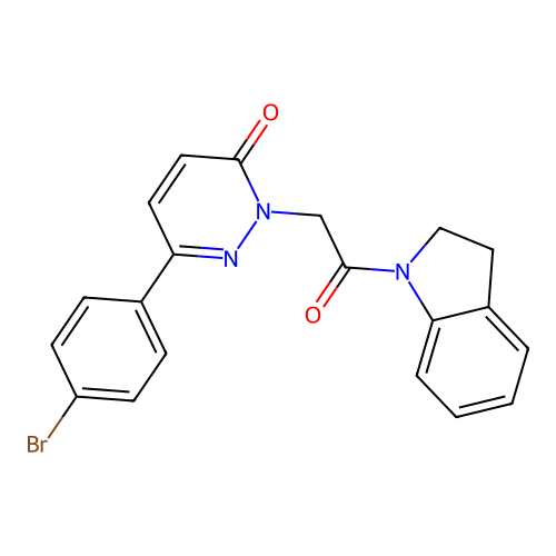 6-(4-bromophenyl)-2-(2-(indolin-1-yl)-2-oxoethyl)pyridazin-3(2H)-one structure