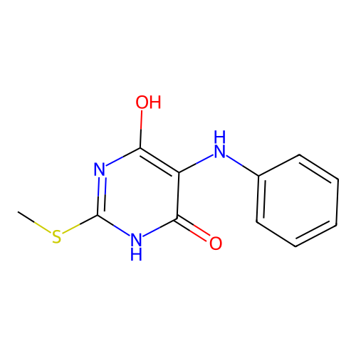 6-Hydroxy-2-(methylthio)-5-(phenylamino)pyrimidin-4(3H)-one structure