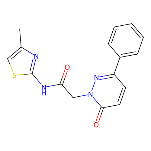 N-(4-methyl-1,3-thiazol-2-yl)-2-(6-oxo-3-phenylpyridazin-1-yl)acetamide structure