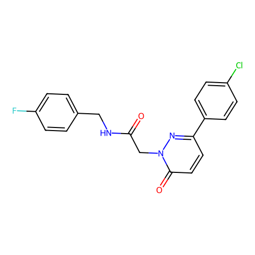 2-(3-(4-chlorophenyl)-6-oxopyridazin-1(6H)-yl)-N-(4-fluorobenzyl)acetamide structure