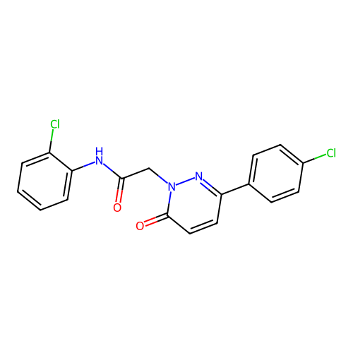 N-(2-chlorophenyl)-2-(3-(4-chlorophenyl)-6-oxopyridazin-1(6H)-yl)acetamide structure