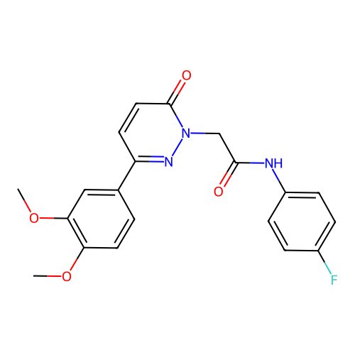 2-(3-(3,4-dimethoxyphenyl)-6-oxopyridazin-1(6H)-yl)-N-(4-fluorophenyl)acetamide structure
