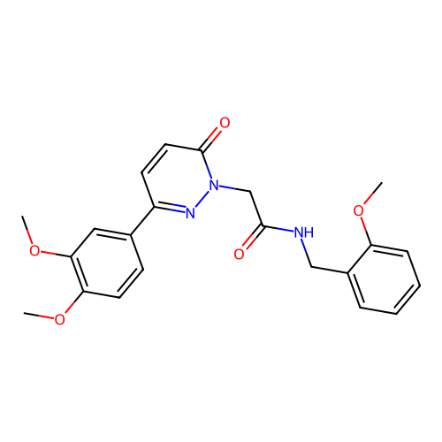 2-(3-(3,4-dimethoxyphenyl)-6-oxopyridazin-1(6H)-yl)-N-(2-methoxybenzyl)acetamide structure