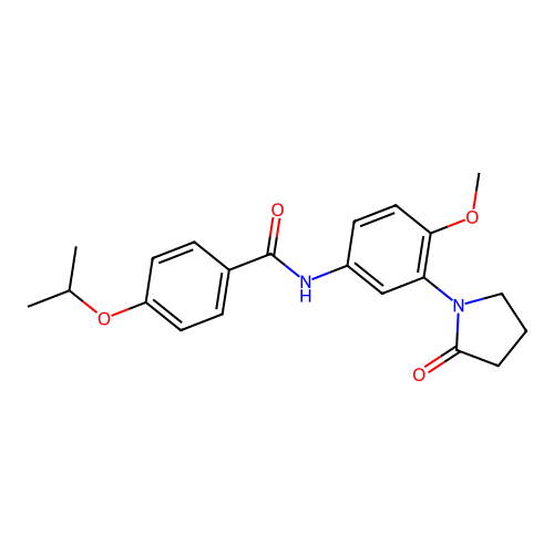 4-isopropoxy-N-(4-methoxy-3-(2-oxopyrrolidin-1-yl)phenyl)benzamide structure