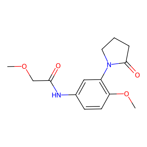 2-methoxy-N-[4-methoxy-3-(2-oxopyrrolidin-1-yl)phenyl]acetamide structure