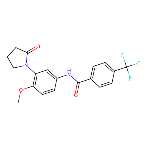 N-[4-methoxy-3-(2-oxopyrrolidin-1-yl)phenyl]-4-(trifluoromethyl)benzamide structure