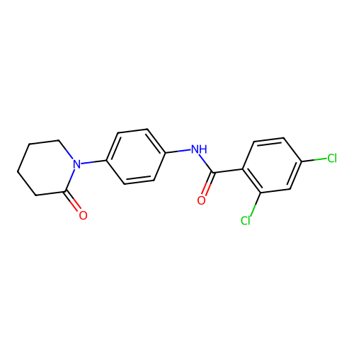 2,4-dichloro-N-[4-(2-oxopiperidin-1-yl)phenyl]benzamide structure