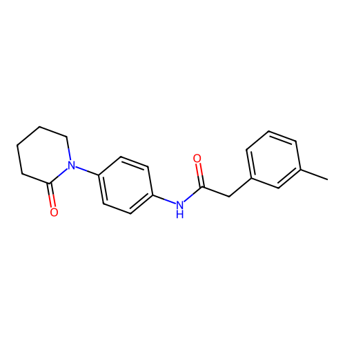 2-(3-methylphenyl)-N-[4-(2-oxopiperidin-1-yl)phenyl]acetamide structure