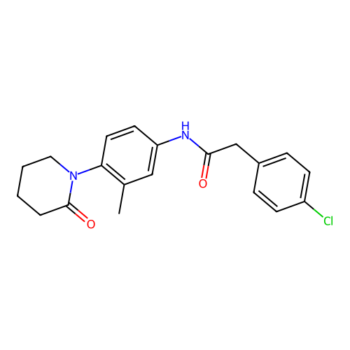 2-(4-chlorophenyl)-N-[3-methyl-4-(2-oxopiperidin-1-yl)phenyl]acetamide structure