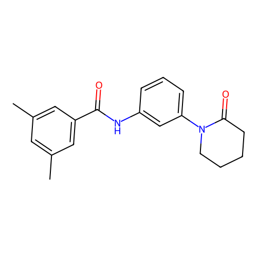 3,5-dimethyl-N-[3-(2-oxopiperidin-1-yl)phenyl]benzamide structure