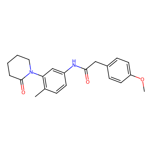 2-(4-methoxyphenyl)-N-[4-methyl-3-(2-oxopiperidin-1-yl)phenyl]acetamide structure