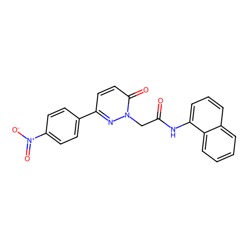 N-naphthalen-1-yl-2-[3-(4-nitrophenyl)-6-oxopyridazin-1-yl]acetamide structure