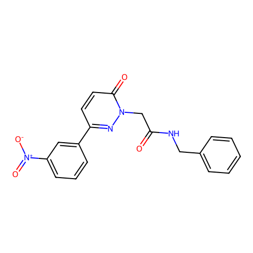 N-benzyl-2-[3-(3-nitrophenyl)-6-oxopyridazin-1-yl]acetamide structure