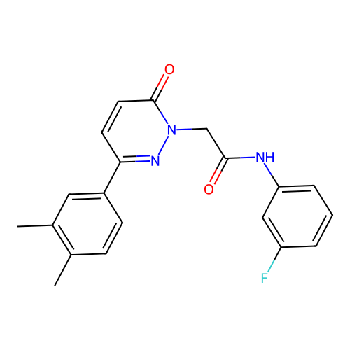 2-[3-(3,4-dimethylphenyl)-6-oxopyridazin-1-yl]-N-(3-fluorophenyl)acetamide structure