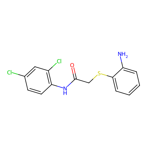 2-[(2-aminophenyl)sulfanyl]-N-(2,4-dichlorophenyl)acetamide structure