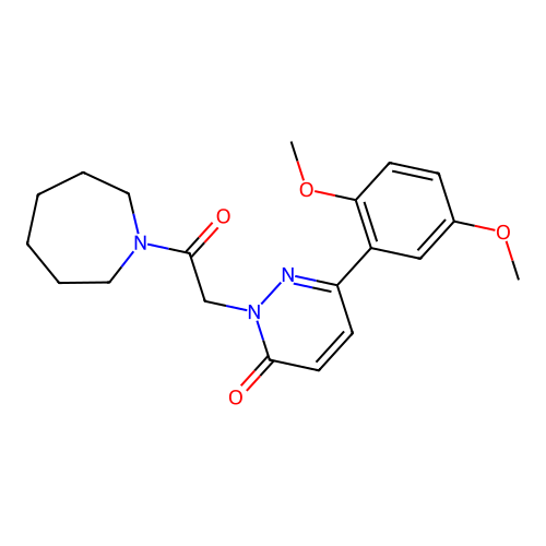 2-[2-(Azepan-1-yl)-2-oxoethyl]-6-(2,5-dimethoxyphenyl)pyridazin-3-one structure