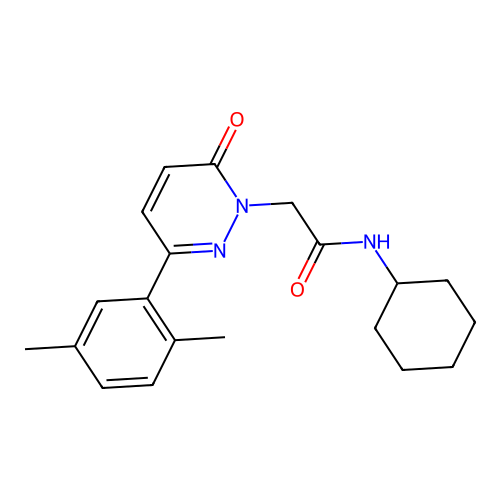 N-cyclohexyl-2-[3-(2,5-dimethylphenyl)-6-oxopyridazin-1-yl]acetamide structure
