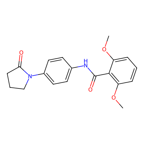 2,6-dimethoxy-N-[4-(2-oxopyrrolidin-1-yl)phenyl]benzamide structure