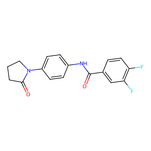 3,4-difluoro-N-[4-(2-oxopyrrolidin-1-yl)phenyl]benzamide structure