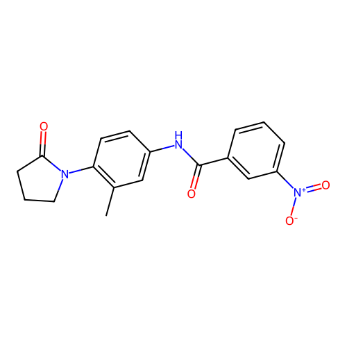 N-[3-methyl-4-(2-oxopyrrolidin-1-yl)phenyl]-3-nitrobenzamide structure