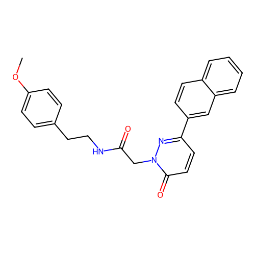 N~1~-(4-methoxyphenethyl)-2-[3-(2-naphthyl)-6-oxo-1(6H)-pyridazinyl]acetamide structure
