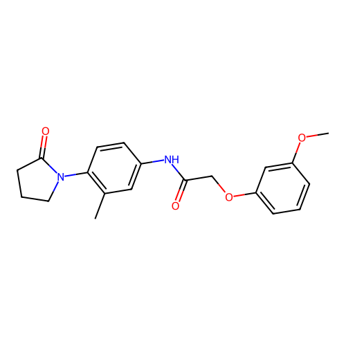 2-(3-methoxyphenoxy)-N-[3-methyl-4-(2-oxopyrrolidin-1-yl)phenyl]acetamide structure