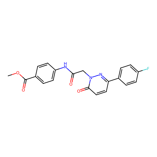 methyl 4-({[3-(4-fluorophenyl)-6-oxopyridazin-1(6H)-yl]acetyl}amino)benzoate structure