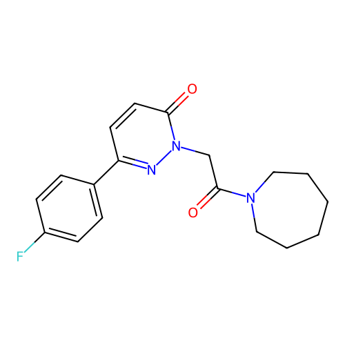 2-[2-(1-azepanyl)-2-oxoethyl]-6-(4-fluorophenyl)-3(2H)-pyridazinone structure