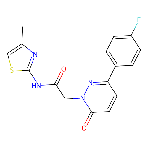 2-(3-(4-fluorophenyl)-6-oxopyridazin-1(6H)-yl)-N-(4-methylthiazol-2-yl)acetamide structure