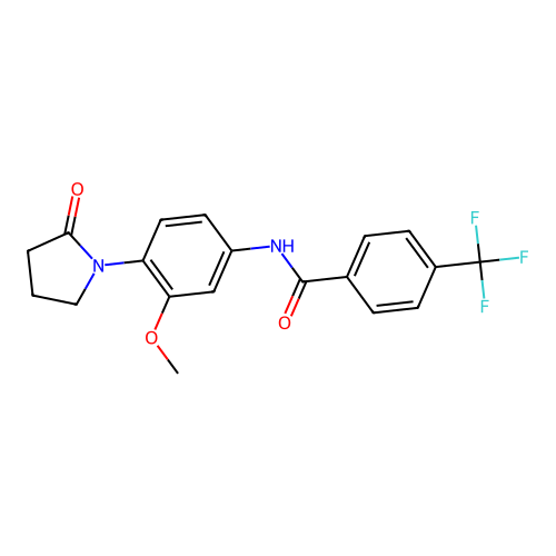 N-[3-methoxy-4-(2-oxopyrrolidin-1-yl)phenyl]-4-(trifluoromethyl)benzamide structure