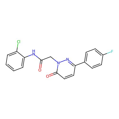 N-(2-chlorophenyl)-2-(3-(4-fluorophenyl)-6-oxopyridazin-1(6H)-yl)acetamide structure