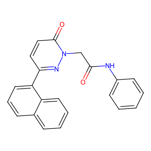 2-(3-(naphthalen-1-yl)-6-oxopyridazin-1(6H)-yl)-N-phenylacetamide structure