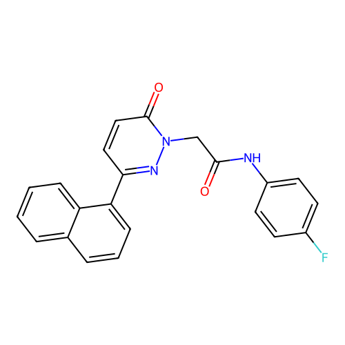 N-(4-fluorophenyl)-2-(3-(naphthalen-1-yl)-6-oxopyridazin-1(6H)-yl)acetamide structure