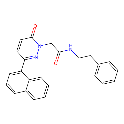 2-[3-(1-naphthyl)-6-oxo-1(6H)-pyridazinyl]-N~1~-phenethylacetamide structure